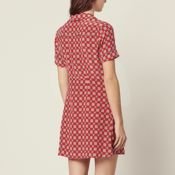 Short printed silk dress - Picture 3 of 4